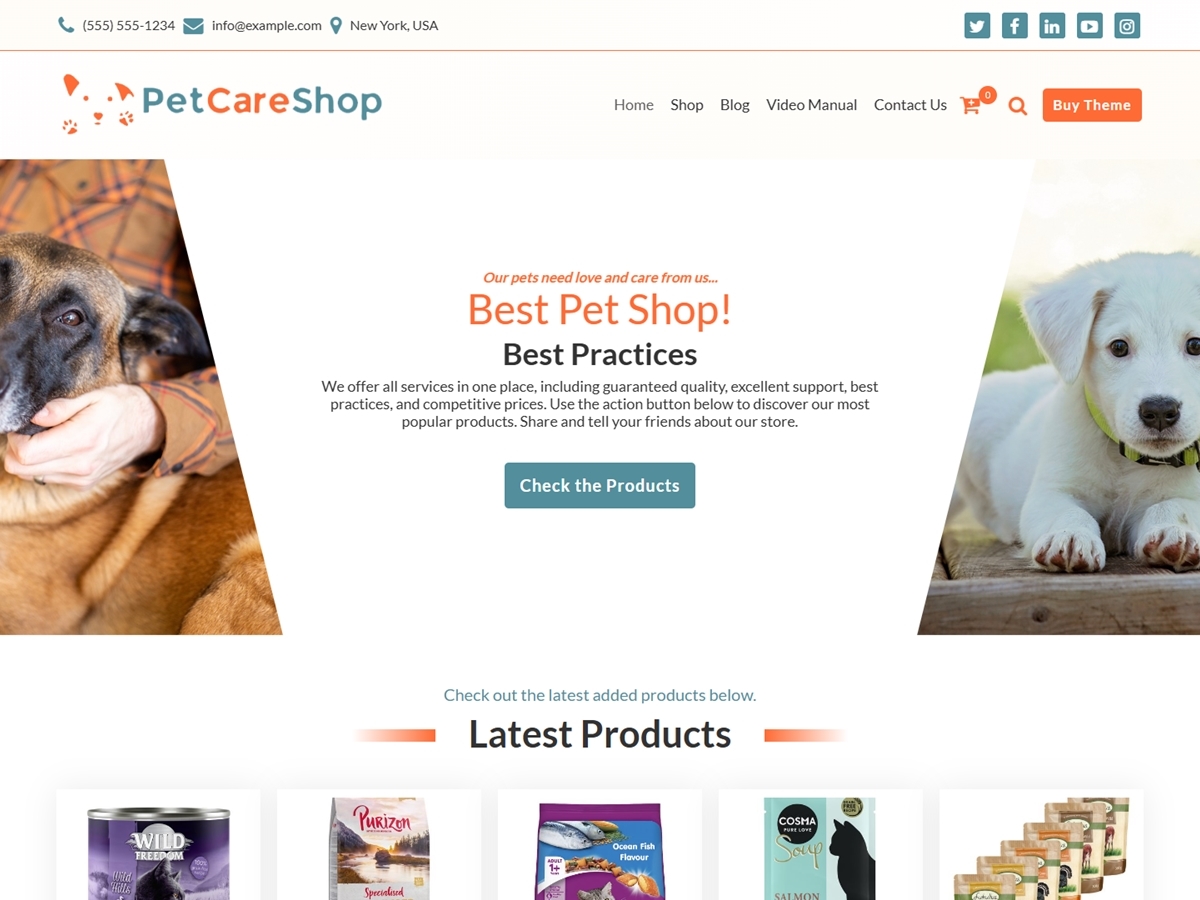 Pet Shop theme screenshot