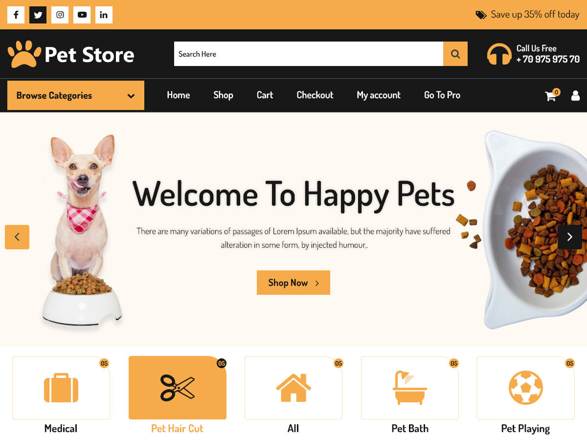 Pet Store theme screenshot