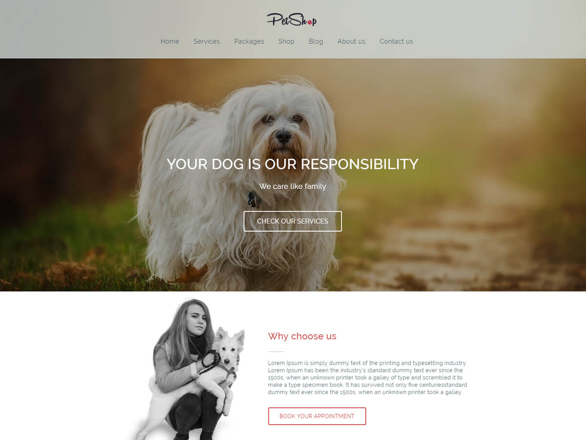 Petshop theme screenshot