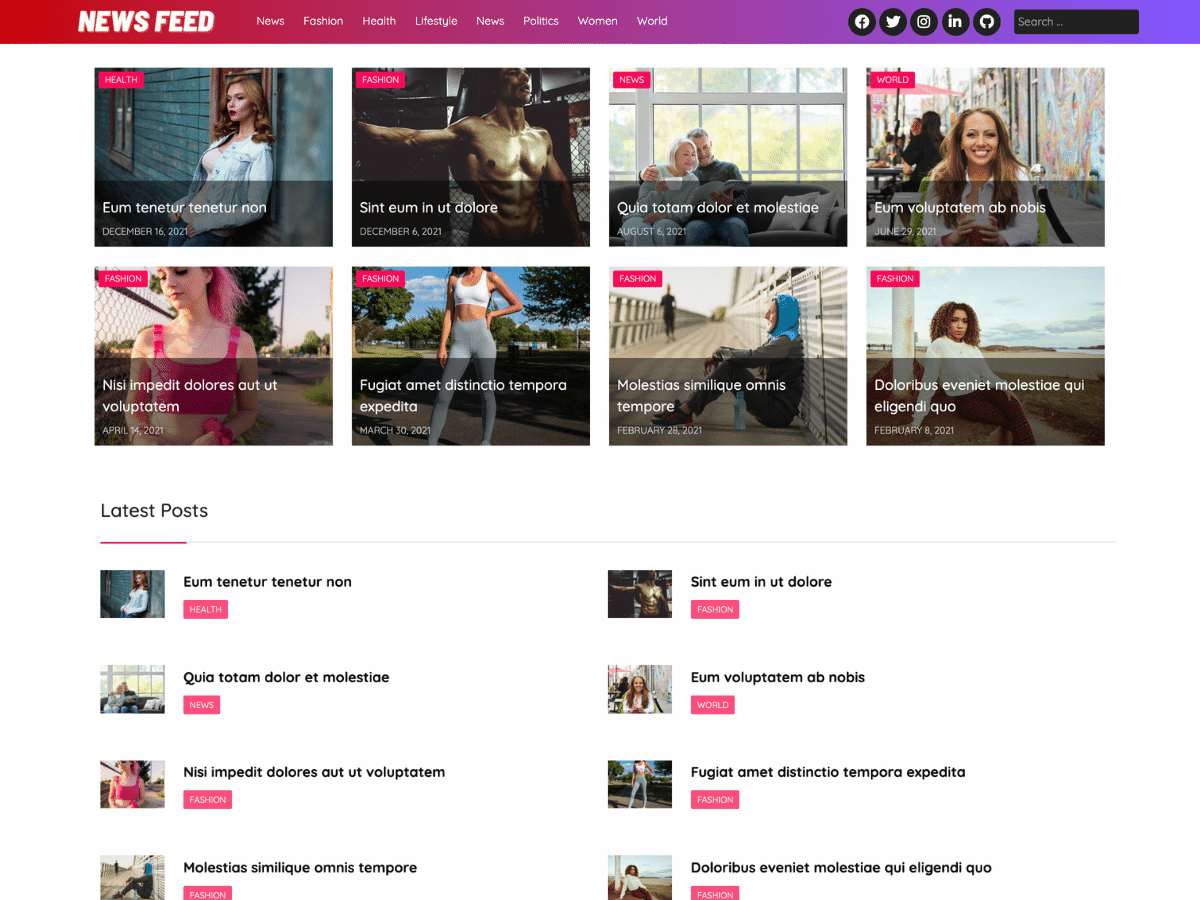 PH News Feed theme screenshot