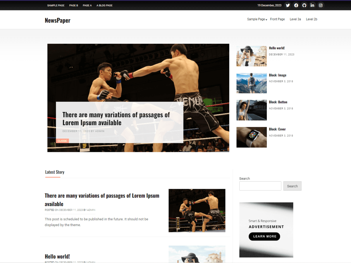 PH News Paper theme screenshot