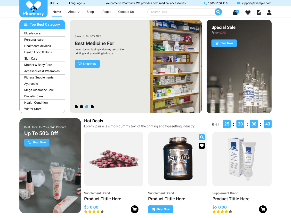 Pharmacy Shop theme screenshot