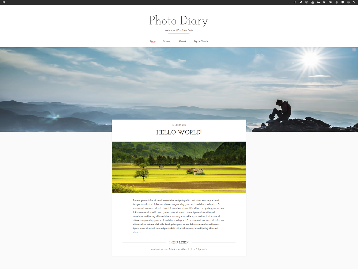 Photo Diary theme screenshot
