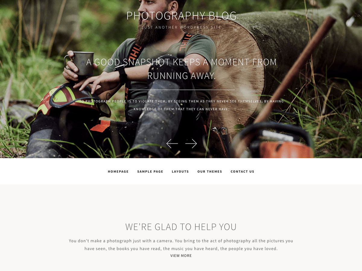 Photography Blog theme screenshot