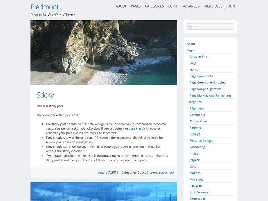 Piedmont theme screenshot