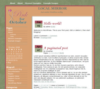 Pink 4 October theme screenshot