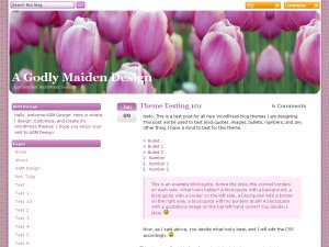 Pink Tulip theme screenshot