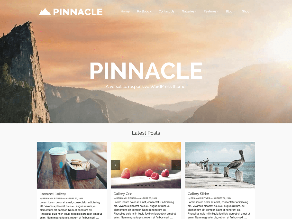 Pinnacle theme screenshot