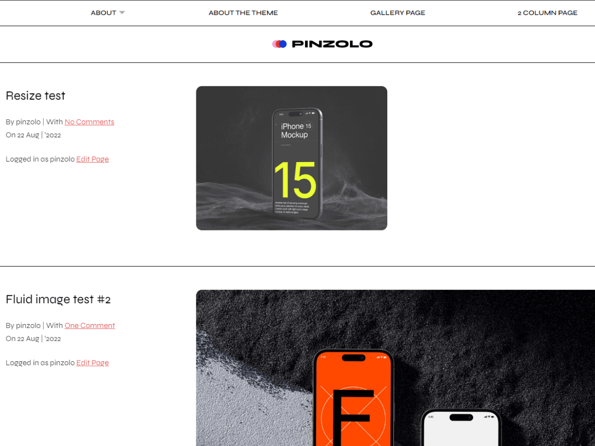 Pinzolo theme screenshot
