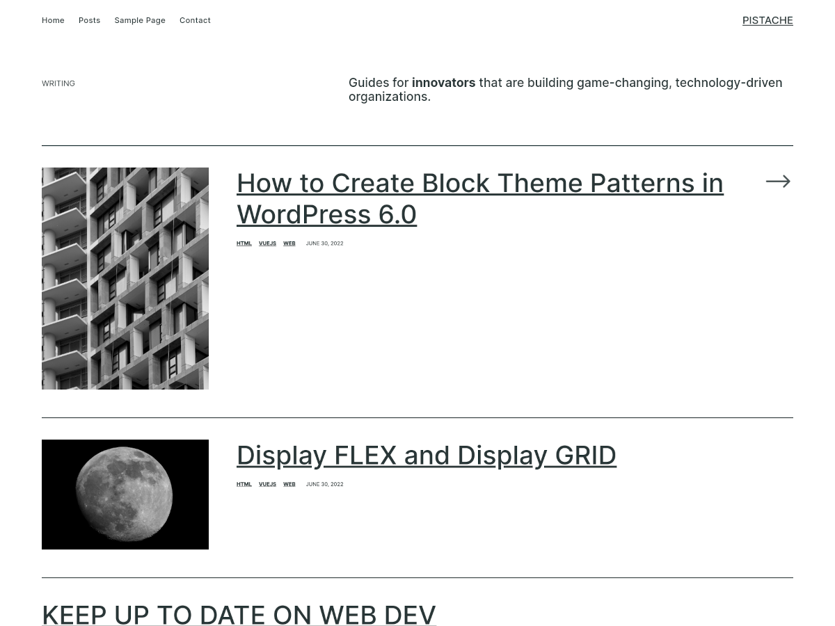 Pistache theme screenshot