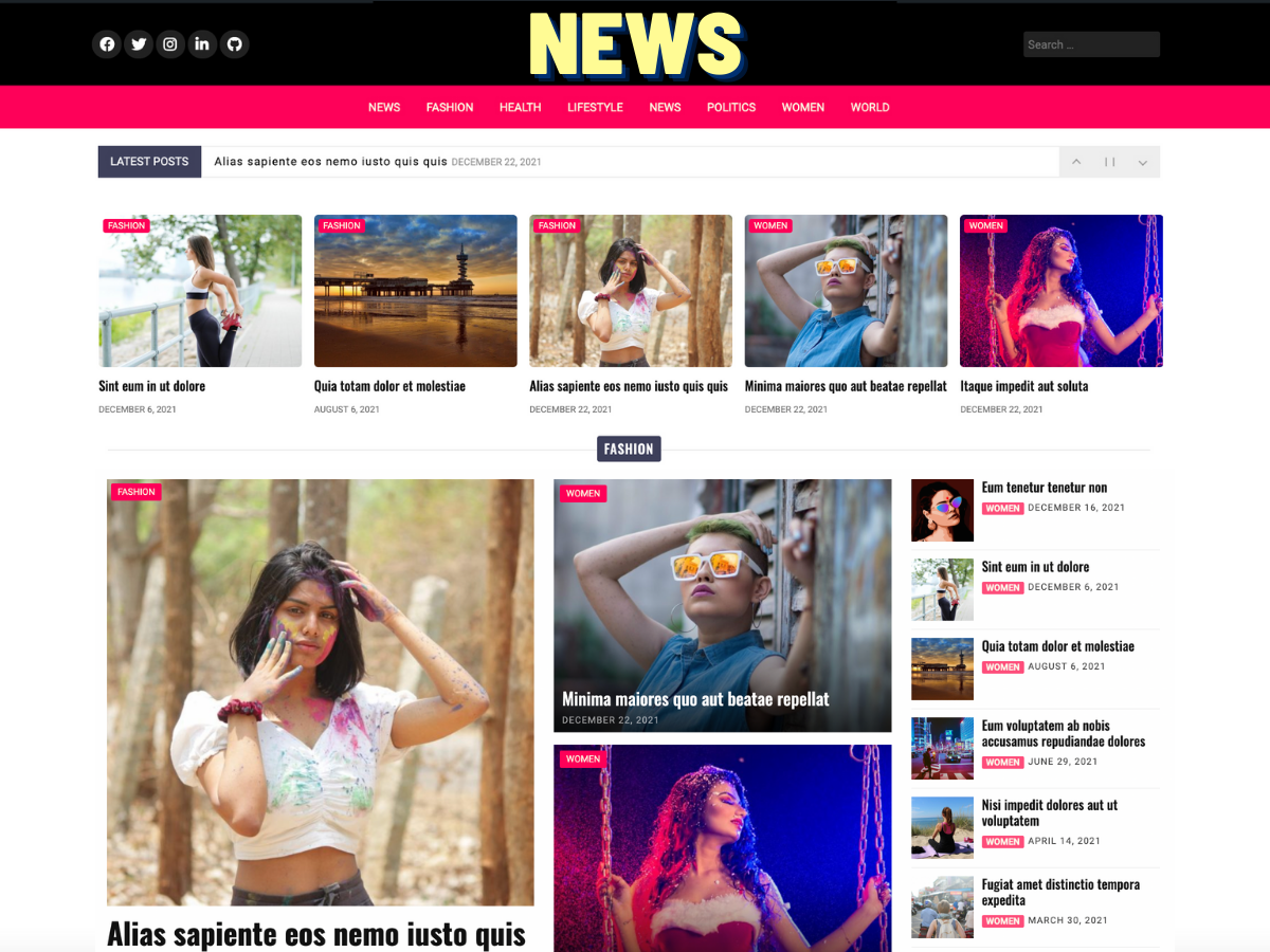 PixaNews theme screenshot