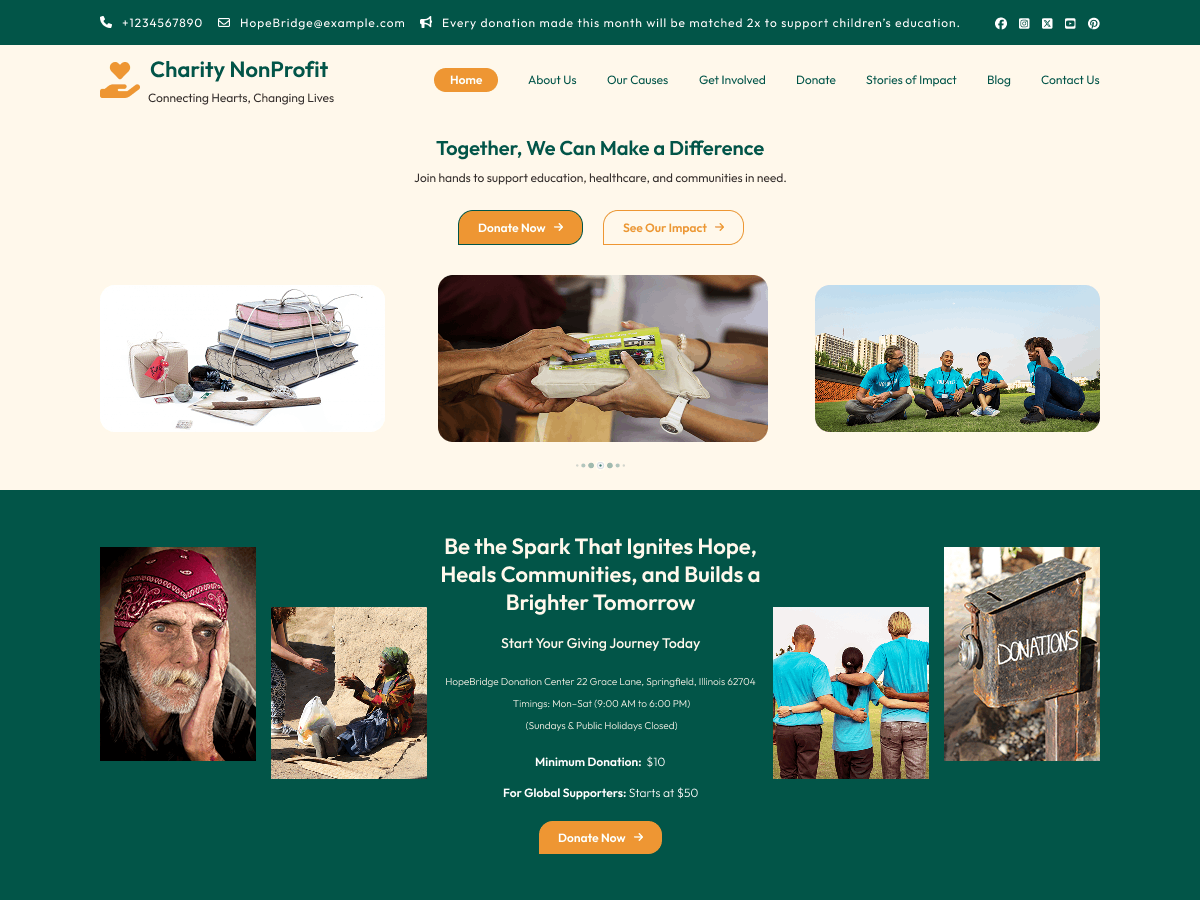Pixel Charity Nonprofit theme screenshot