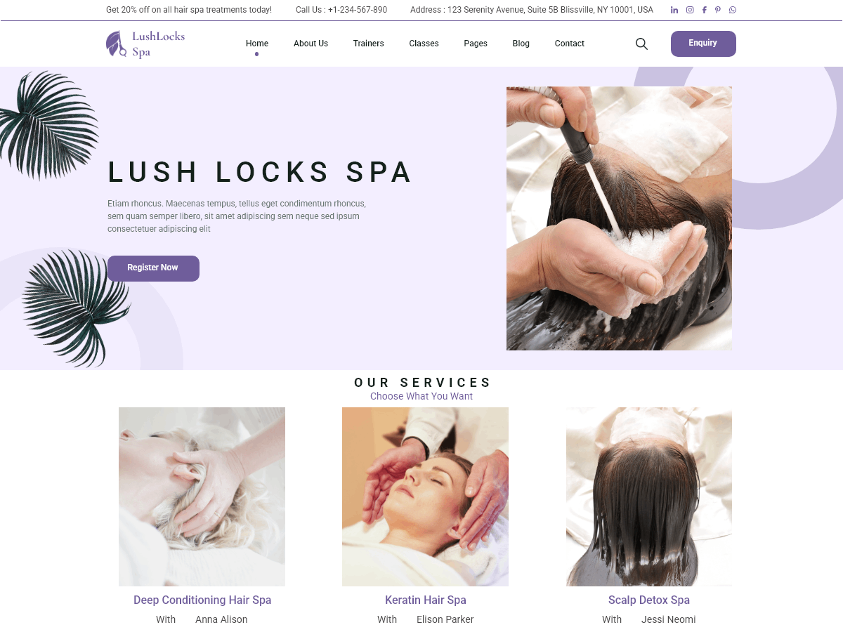 Pixel Hair Spa theme screenshot