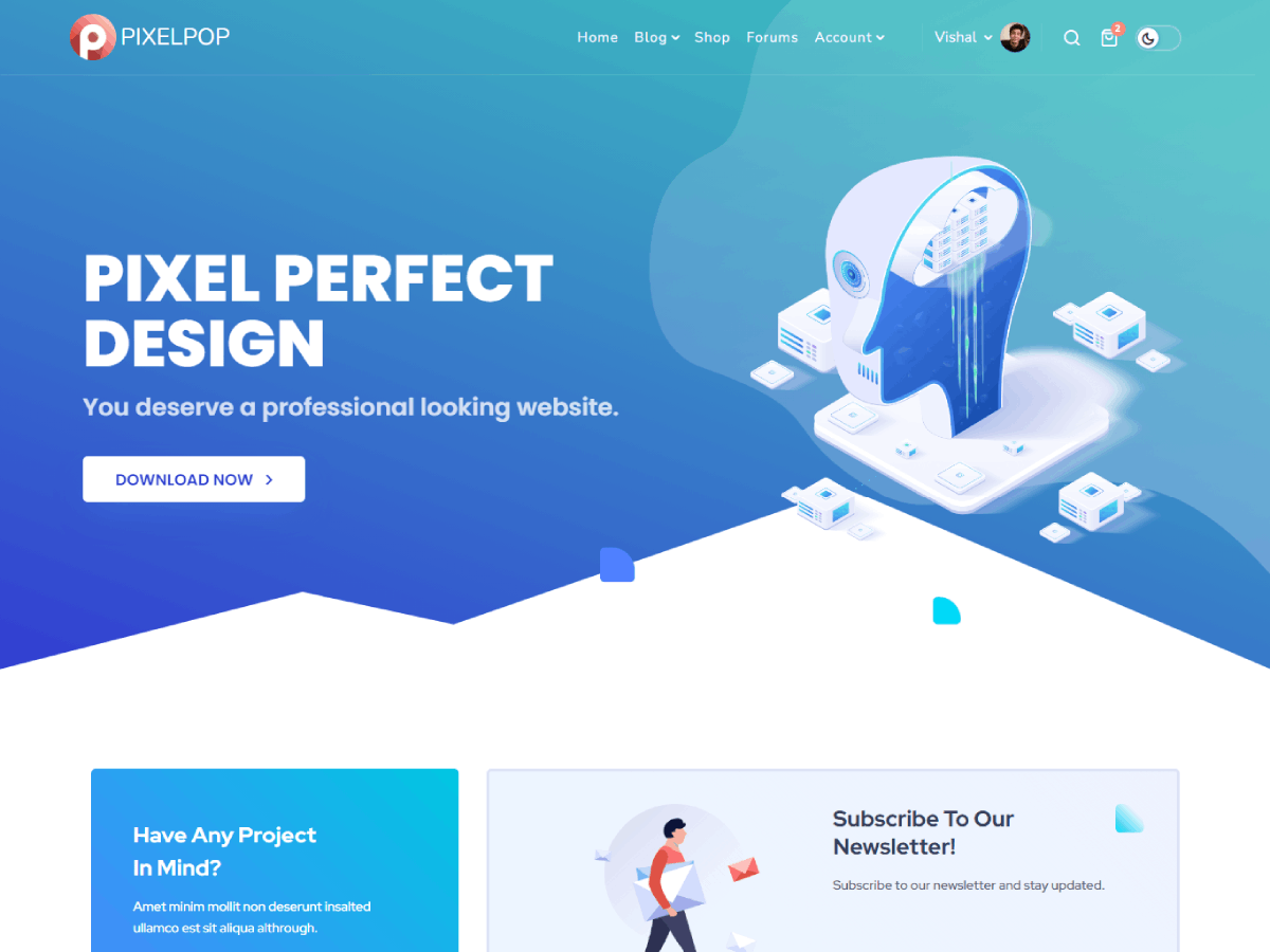 PixelPop theme screenshot