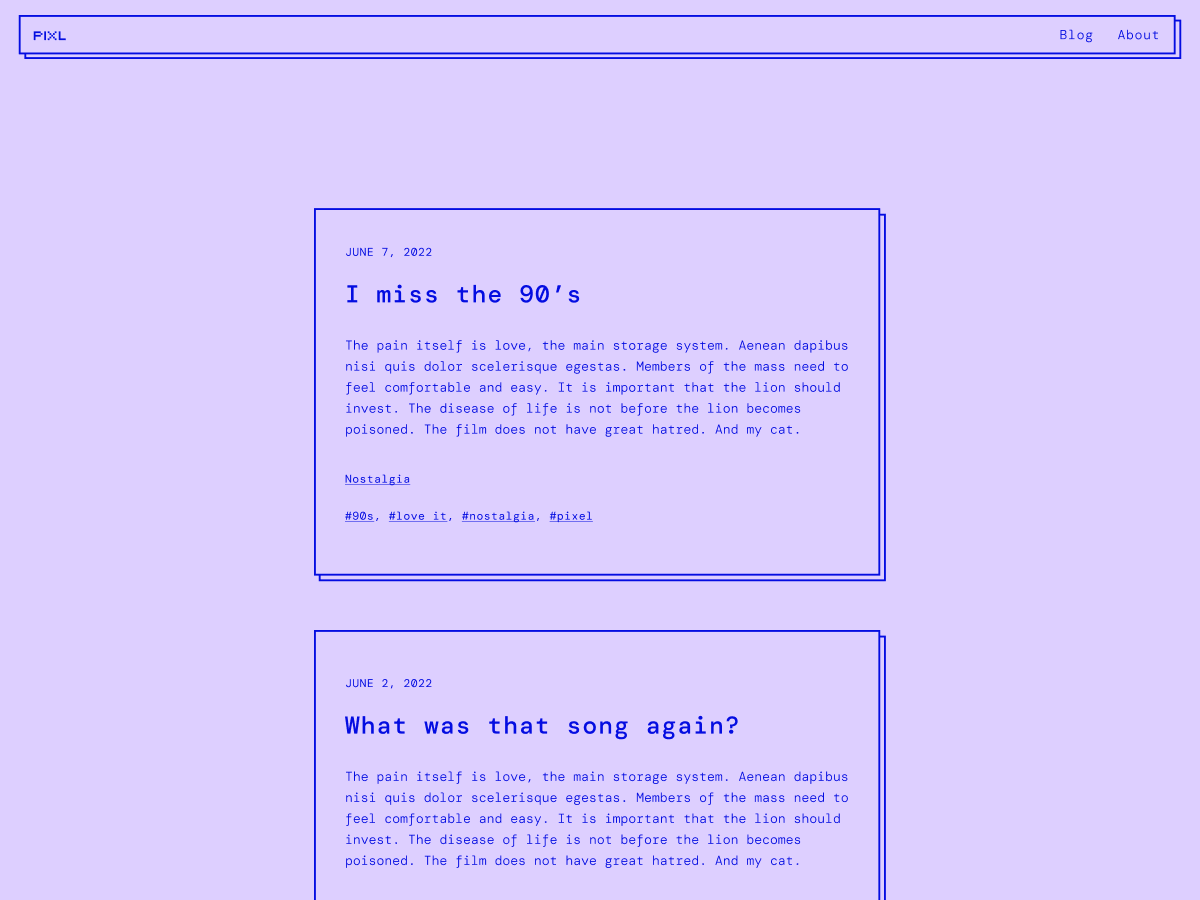 Pixl theme screenshot