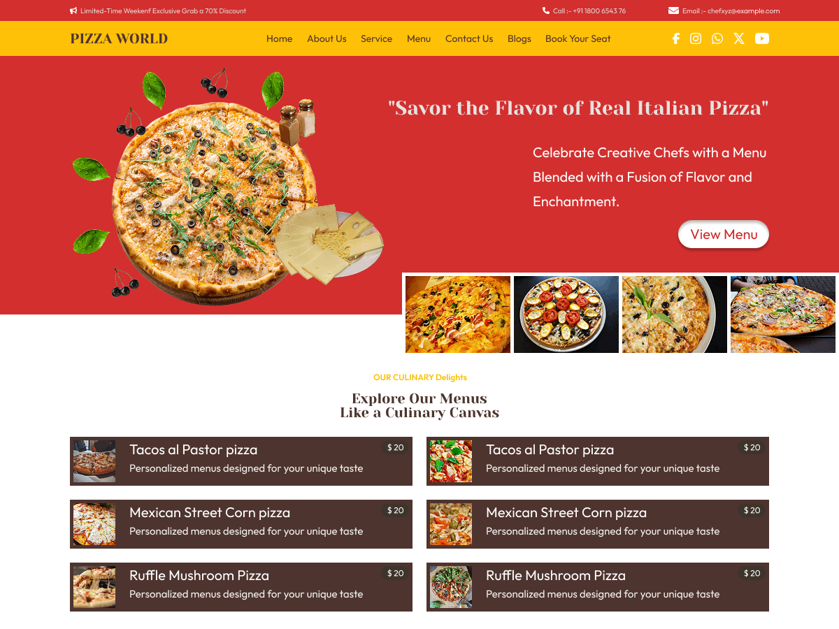 Pizza Delivery theme screenshot