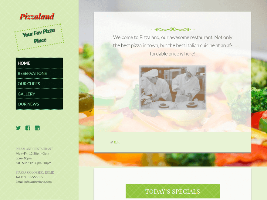 Pizzaland theme screenshot
