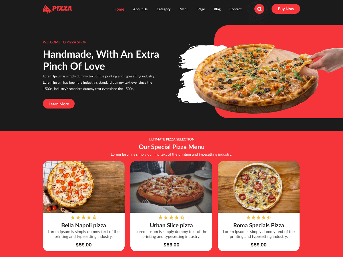 Pizzeria Online Delivery theme screenshot
