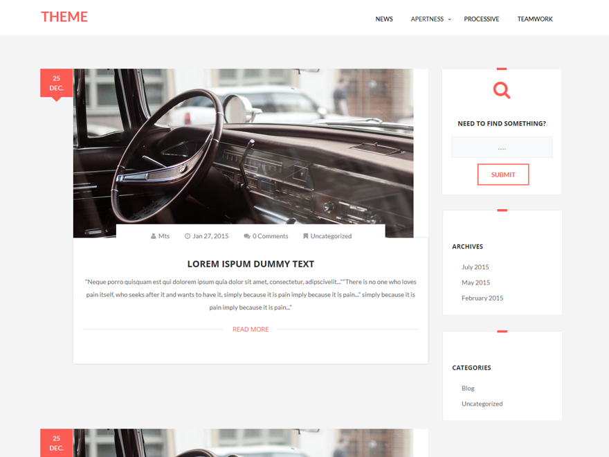 Plain Blog theme screenshot