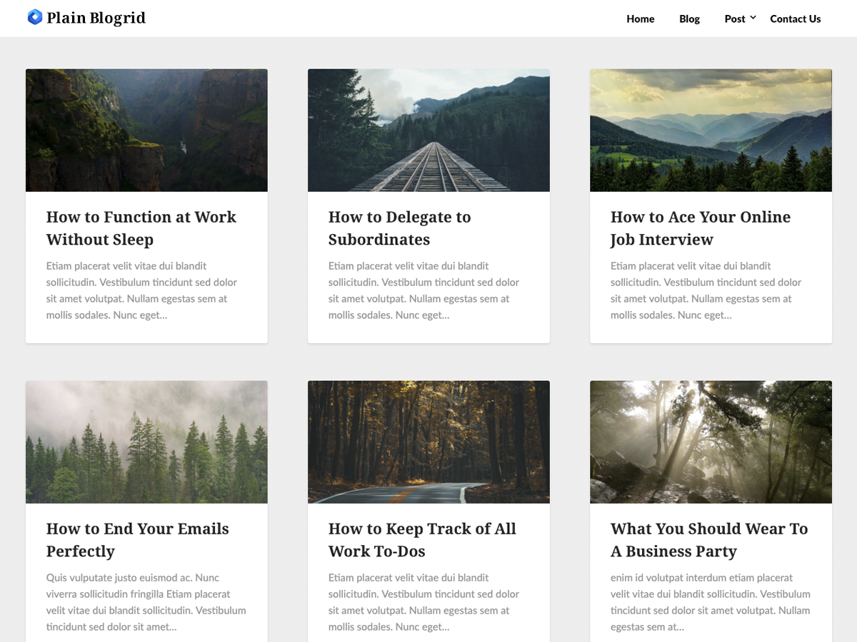 Plain Blogrid theme screenshot