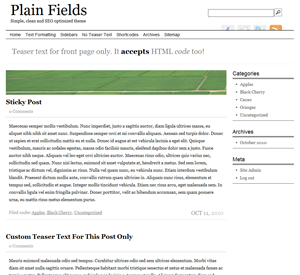Plain Fields theme screenshot