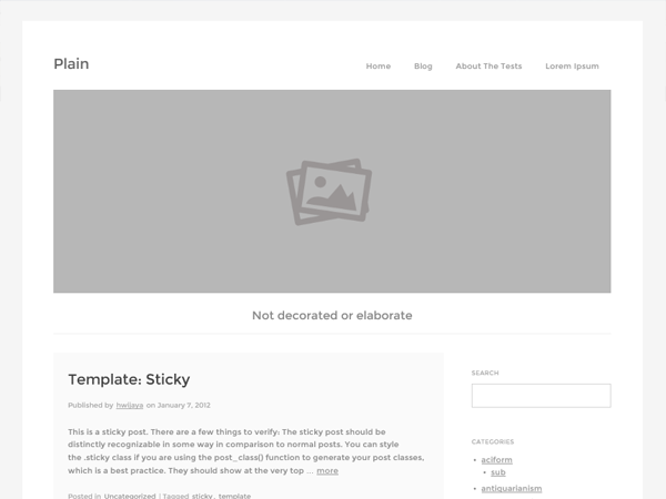 Plain WP theme screenshot