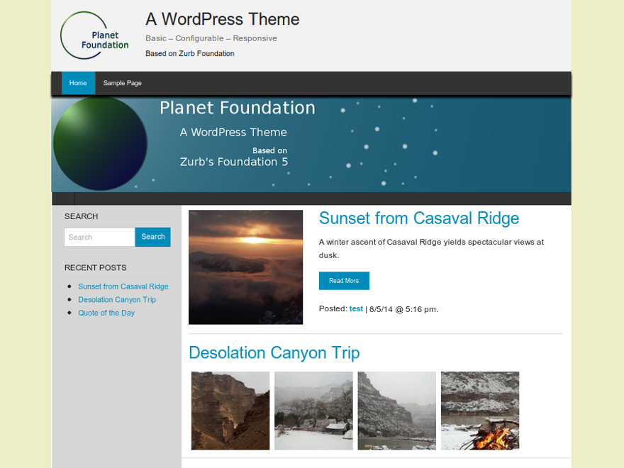 Planet Foundation theme screenshot