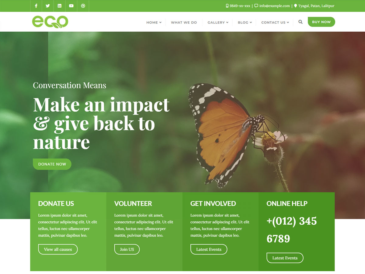 Planet Green theme screenshot