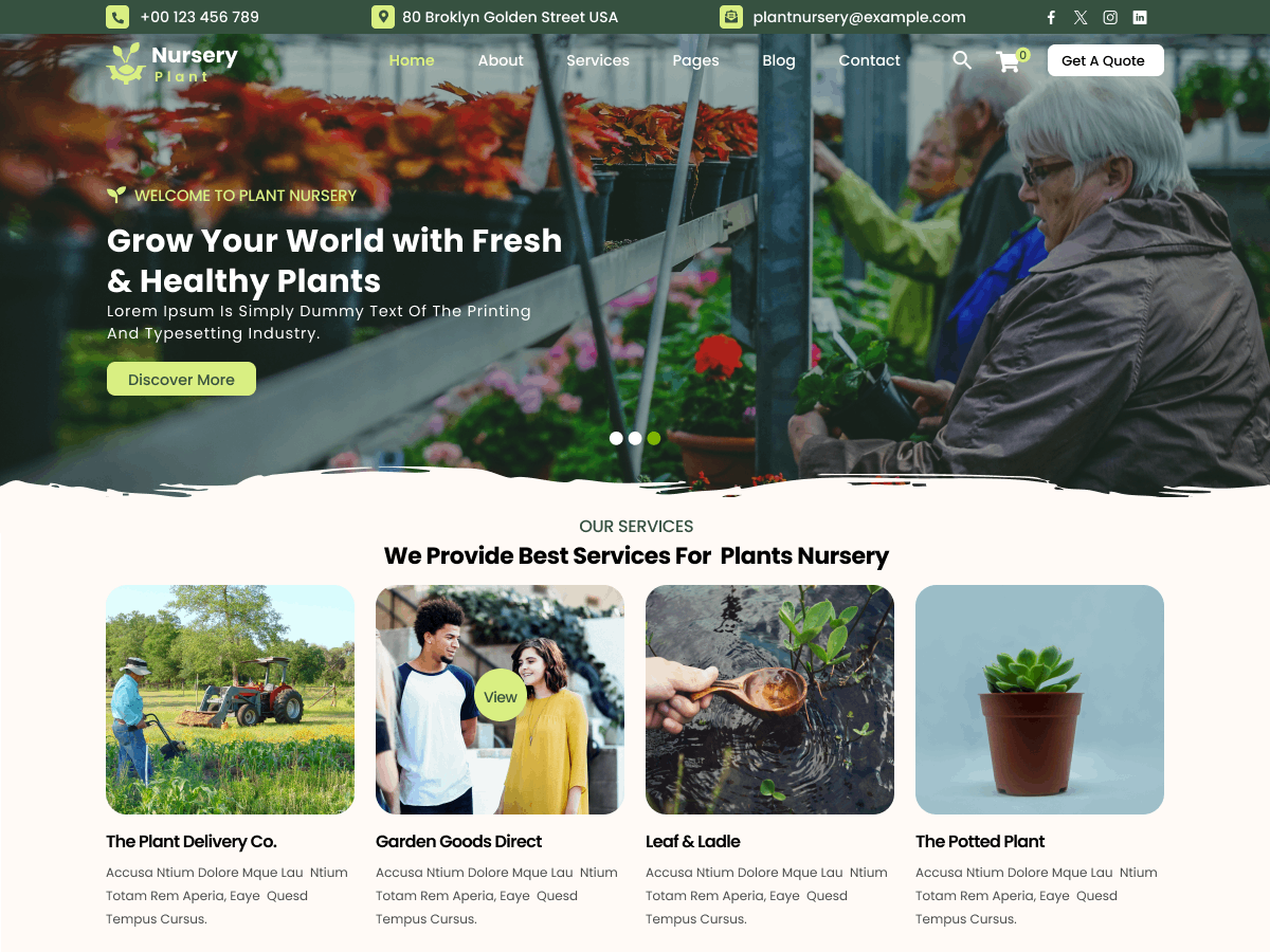 Plant Nursery theme screenshot
