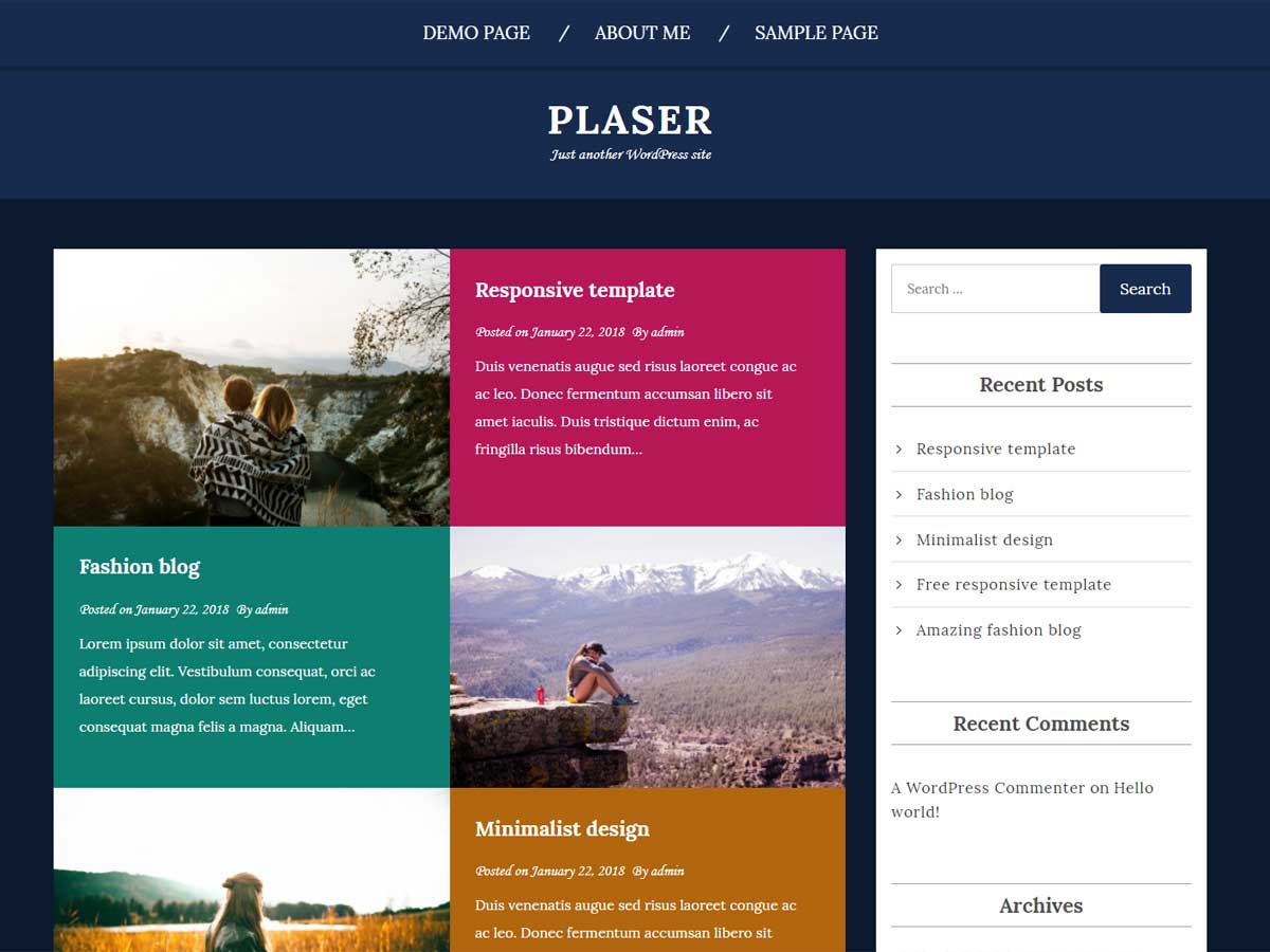 Plaser theme screenshot