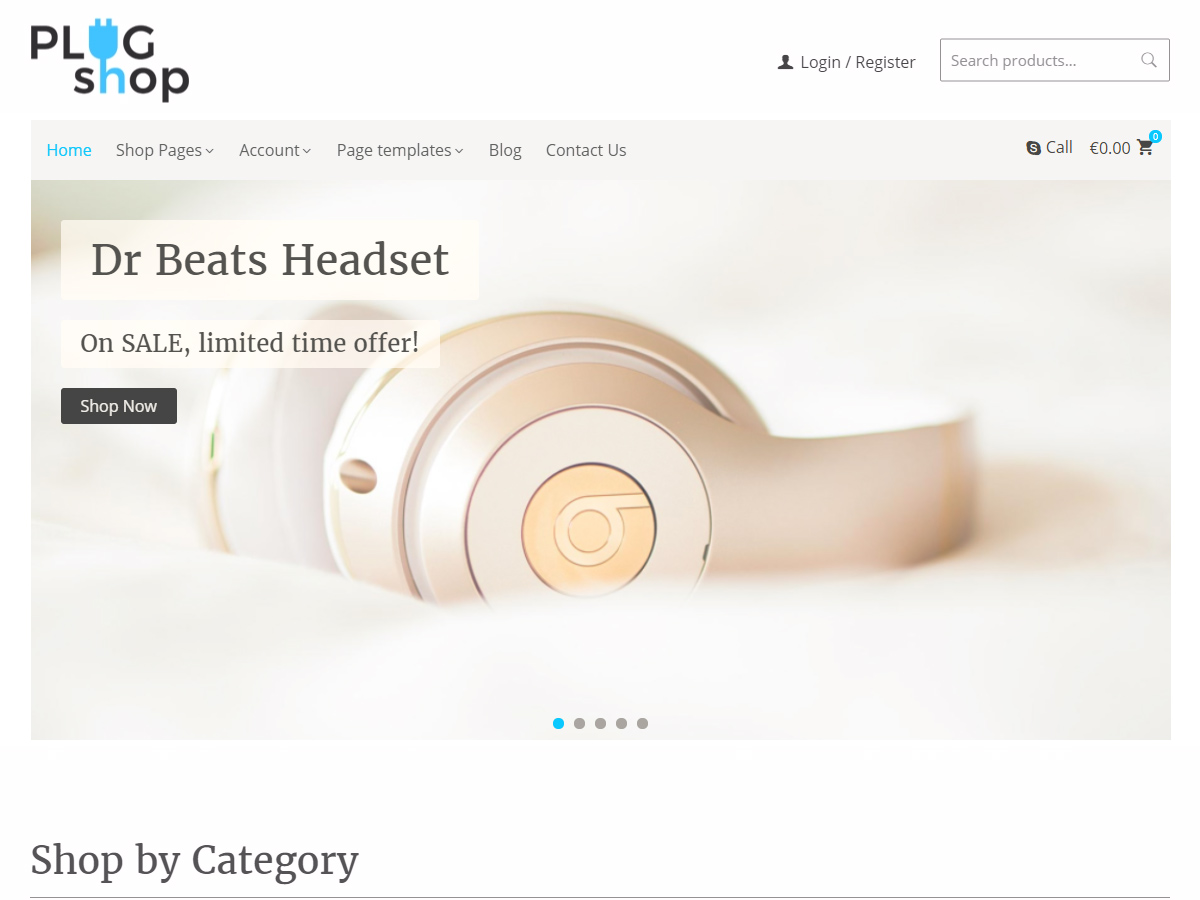 Plug Shop theme screenshot