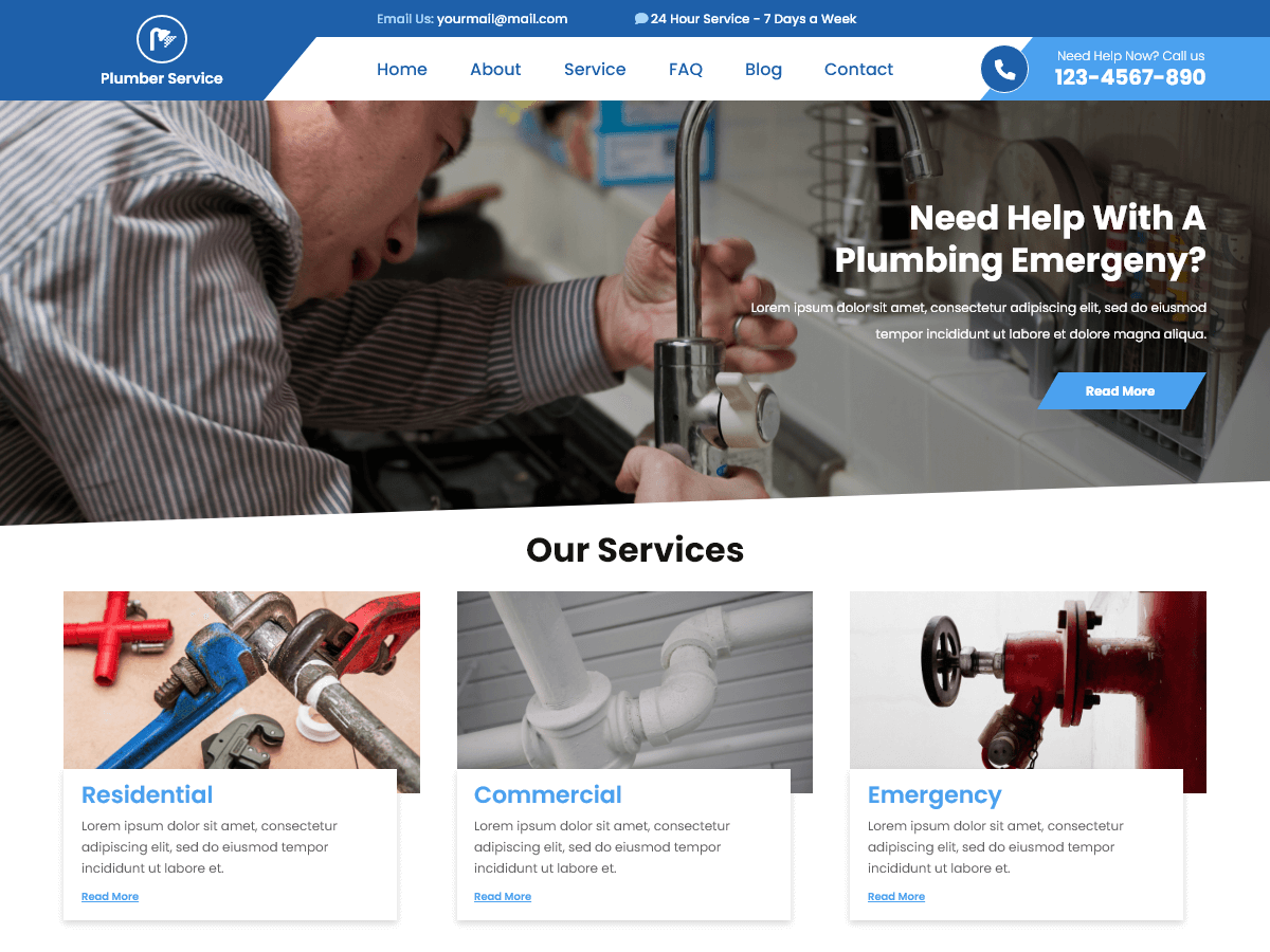 Plumber Services theme screenshot