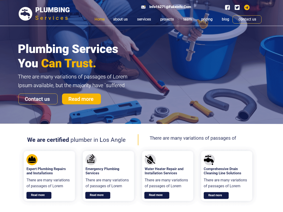 Plumbing Agency theme screenshot