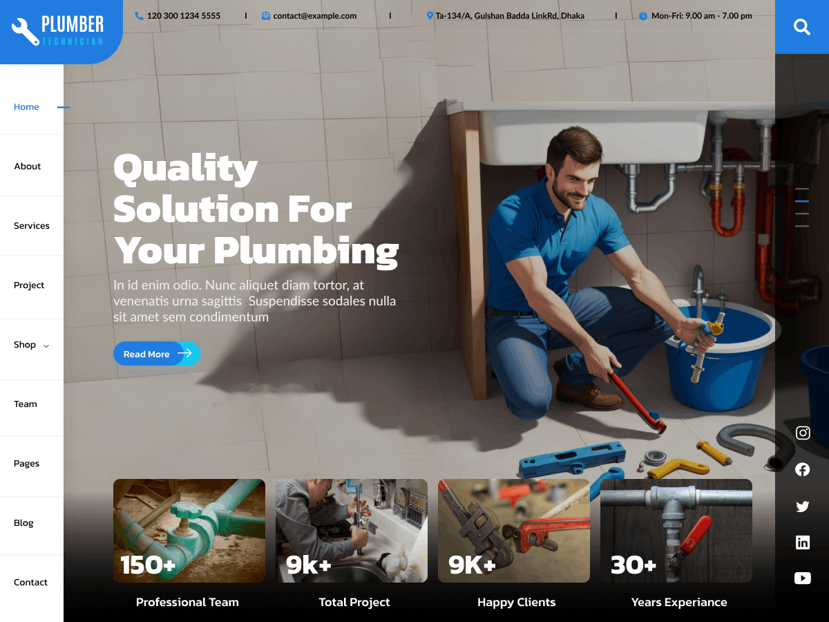 Plumbing Technician theme screenshot