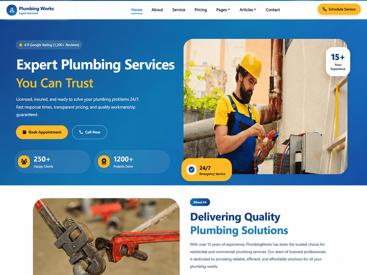 Plumbing Works theme screenshot