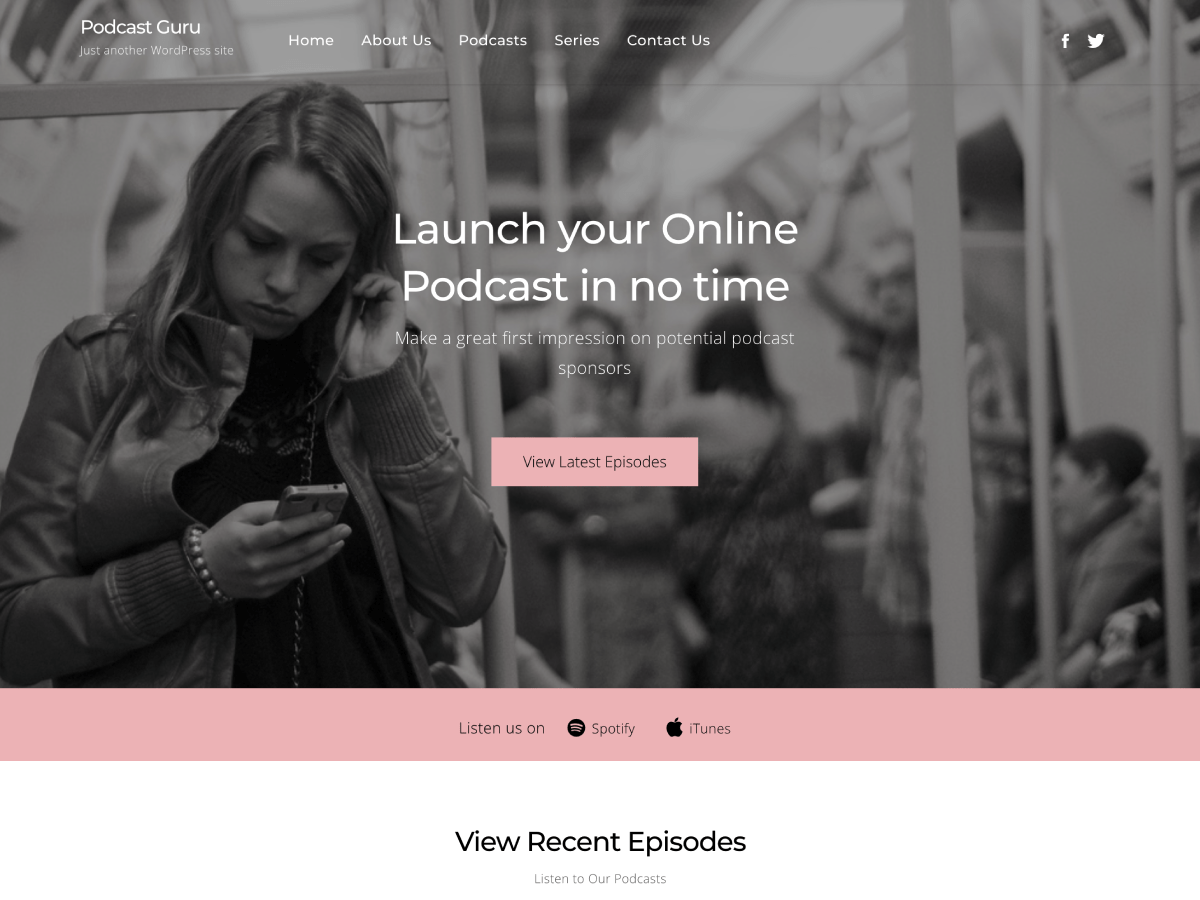 Podcast Guru theme screenshot