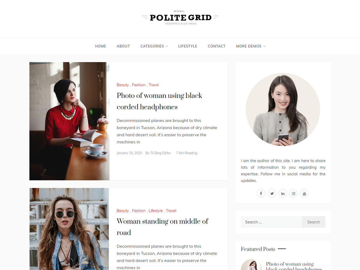 Polite Grid theme screenshot