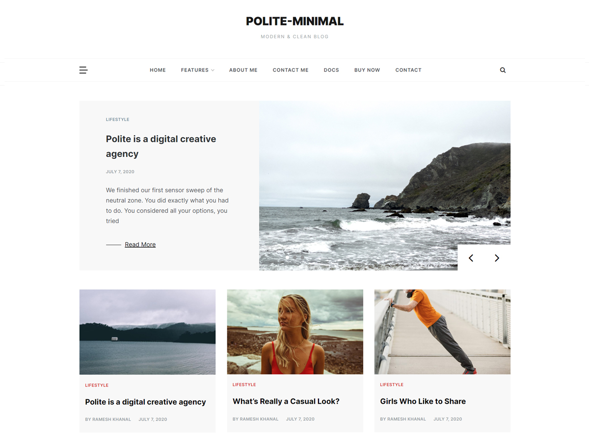 Polite Minimal theme screenshot
