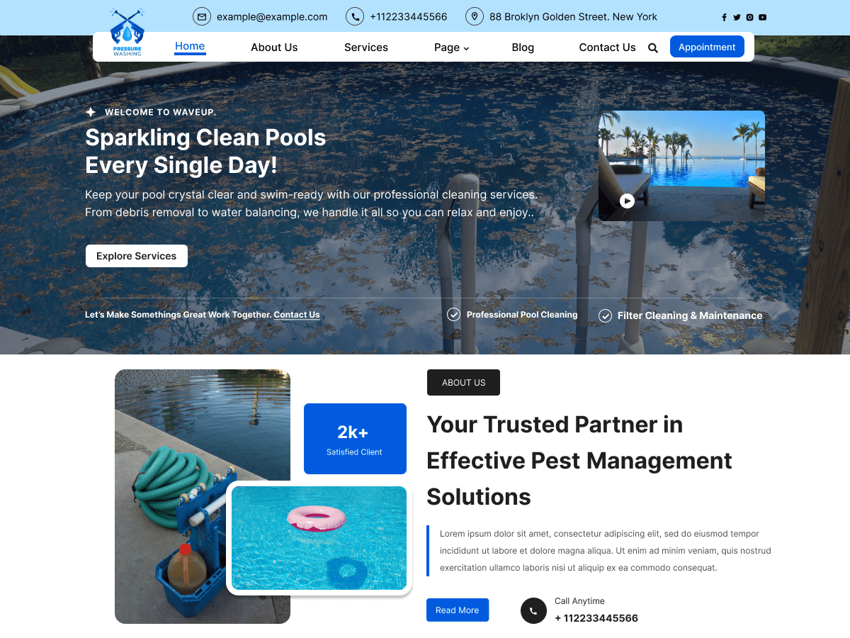 Pool Maintenance theme screenshot
