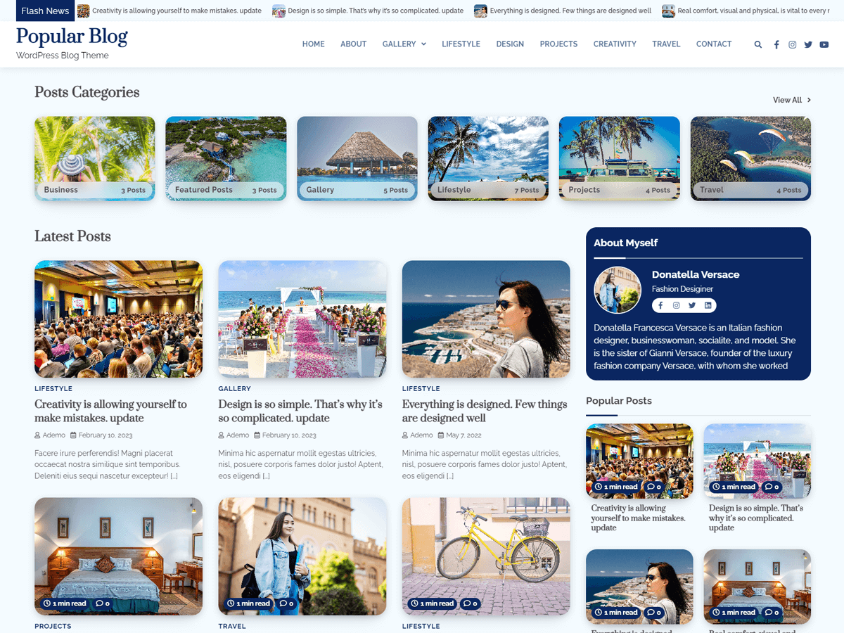 Popular Blog theme screenshot
