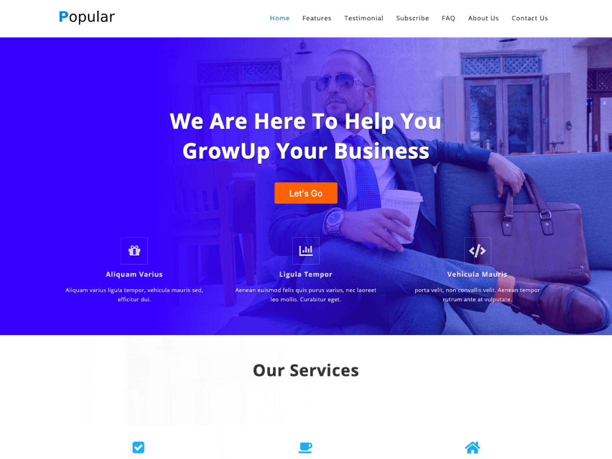 Popular Business theme screenshot