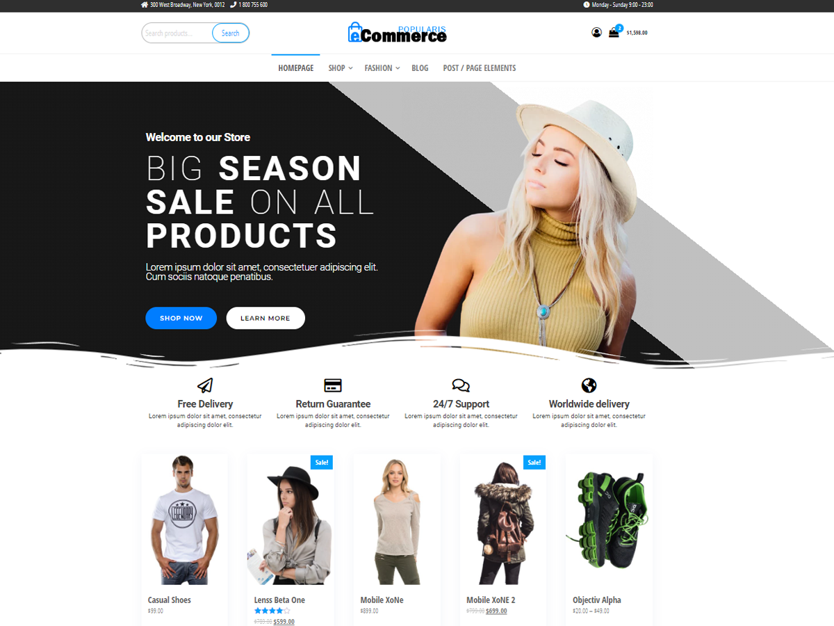 Popularis eCommerce theme screenshot