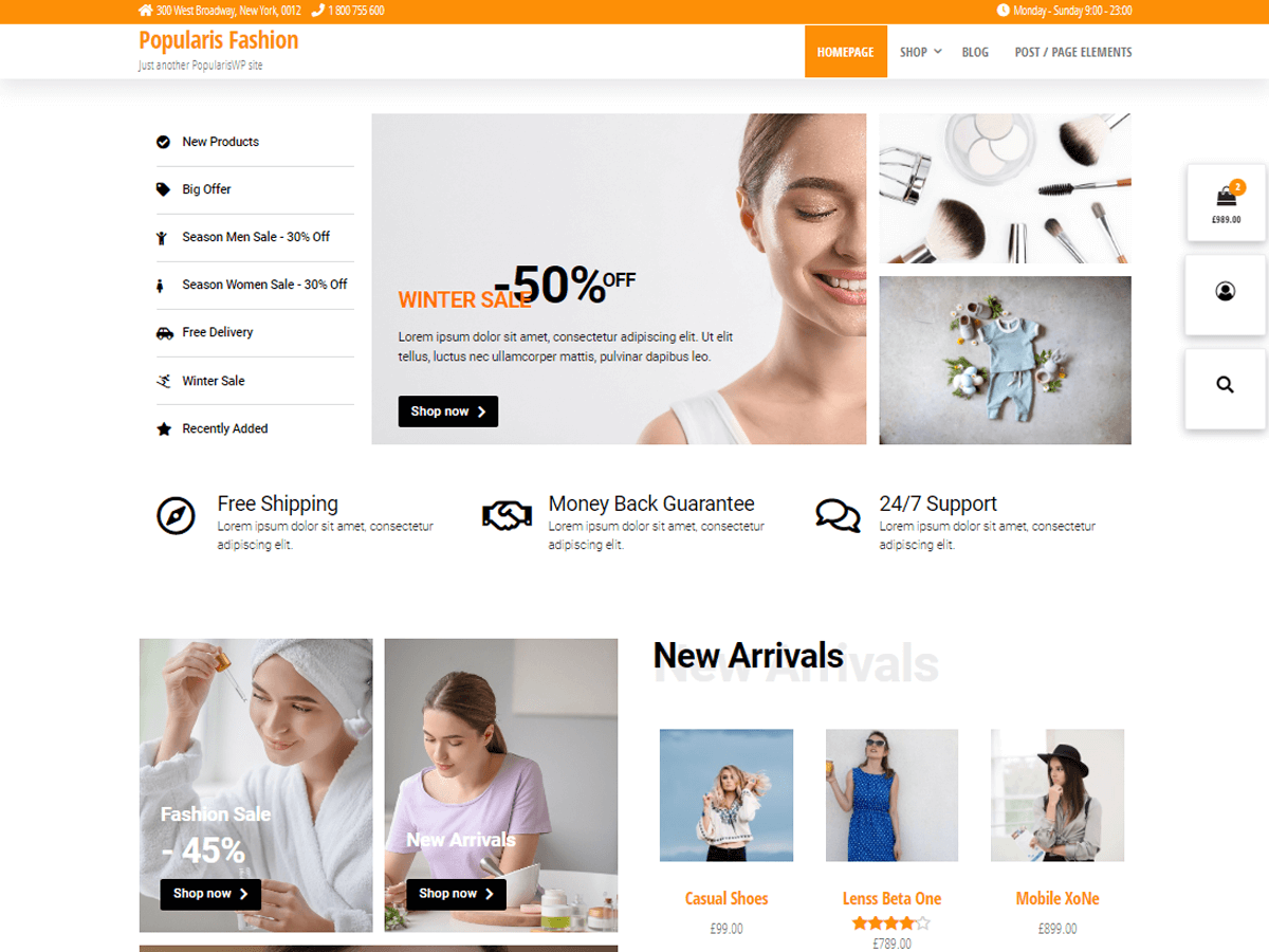 Popularis Fashion theme screenshot