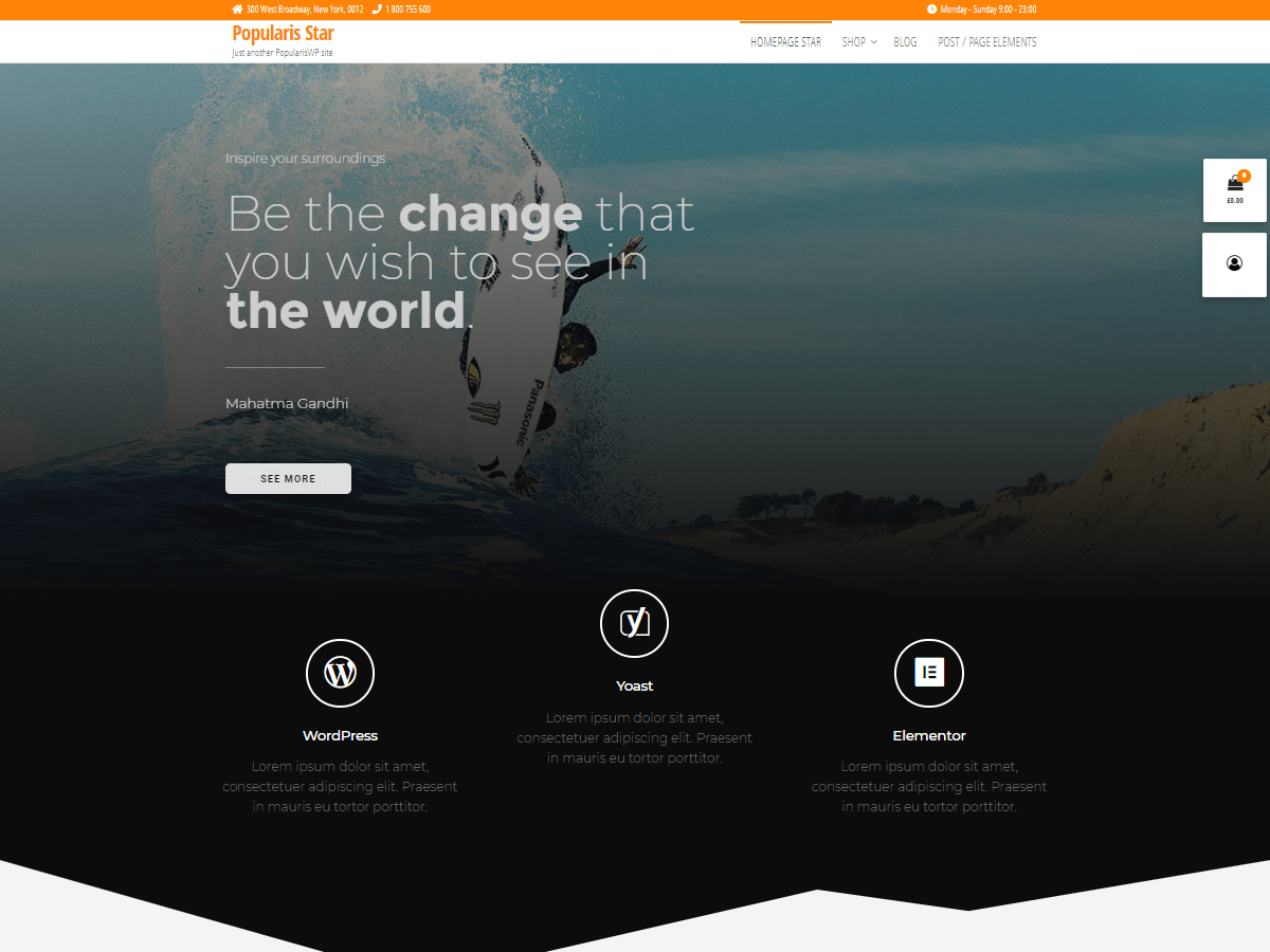 Popularis Star theme screenshot