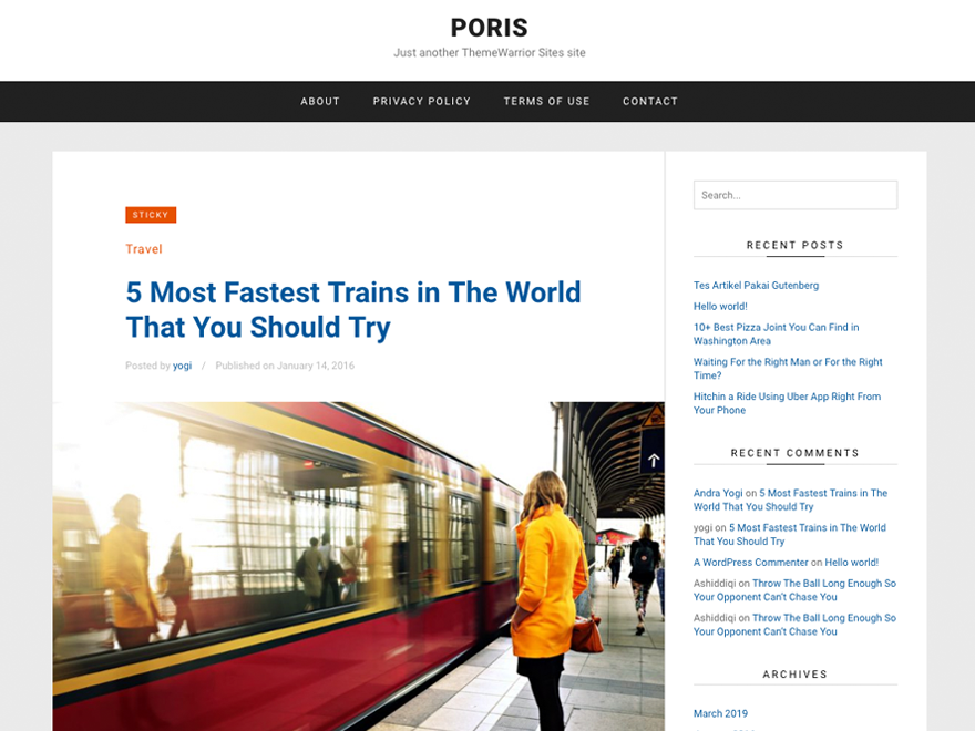 Poris theme screenshot
