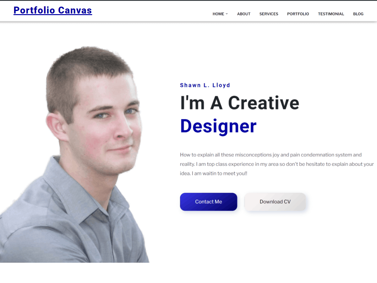 Portfolio Canvas theme screenshot