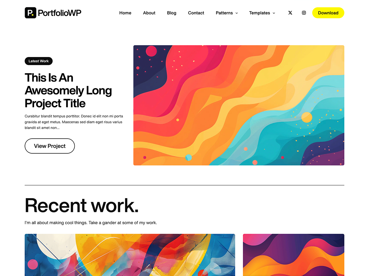 Portfolio WP theme screenshot