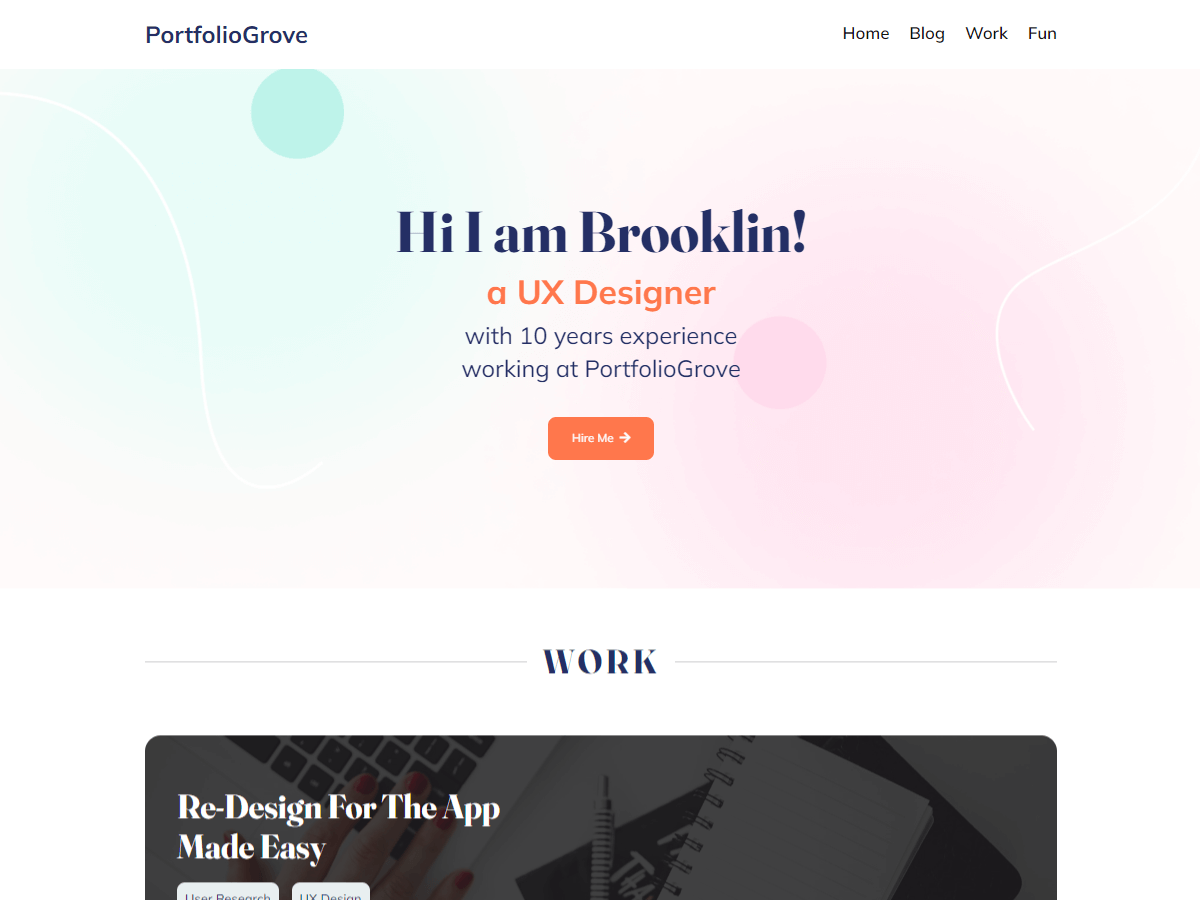 PortfolioGrove theme screenshot