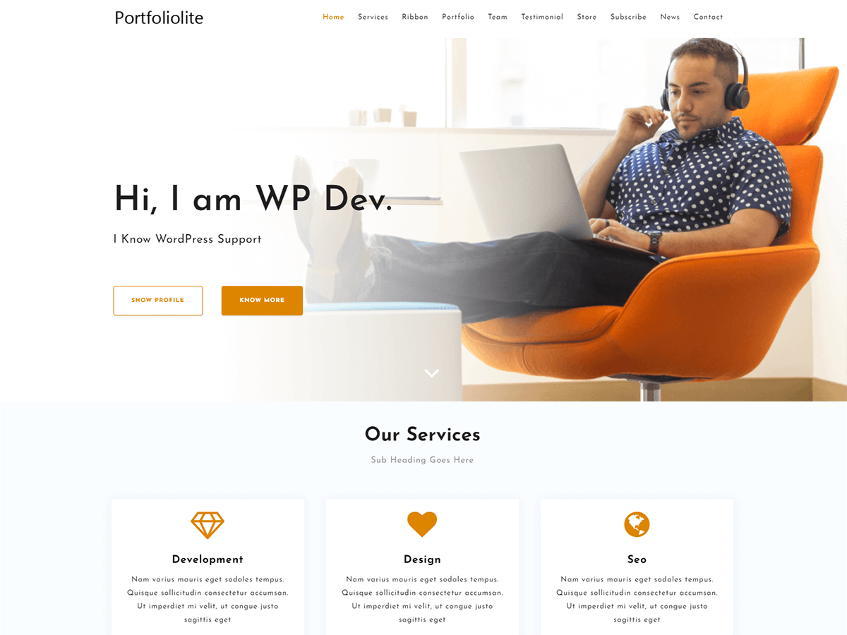 Portfoliolite theme screenshot