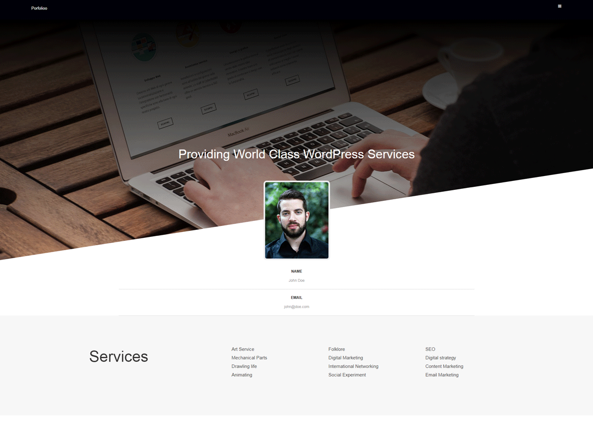 Portfolioo theme screenshot